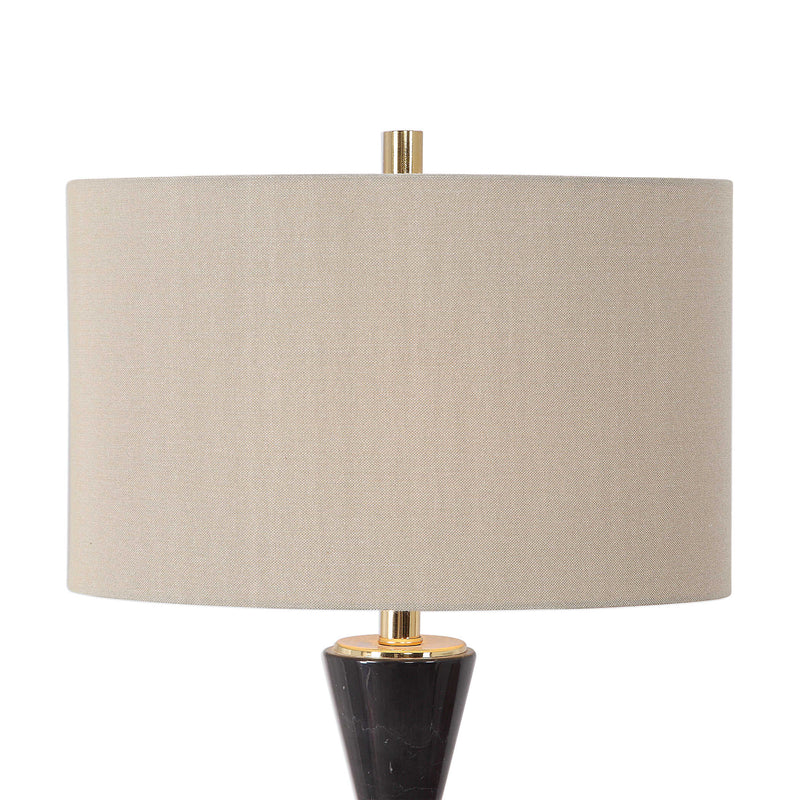 Lucas Black Marble & Gold Table Lamp