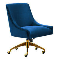 Prado Navy Velvet Office Swivel Office Chair - Luxury Living Collection