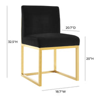 Gianni Performance Grade Black Velvet With Gold Frame Chair