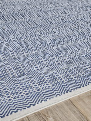 Waves Ivory/Blue Outdoor Area Rug - Elegance Collection