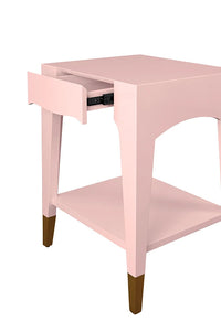 Julia 20" Pink & Gold Nightstand/Accent Table