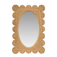 Harbor Scalloped Woven Rattan Mirror