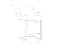 Dean White Bonded Leather & Brushed Stainless Steel Counter Stool