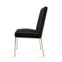 Bayfield Black Velvet with Gold Frame Dining Chair