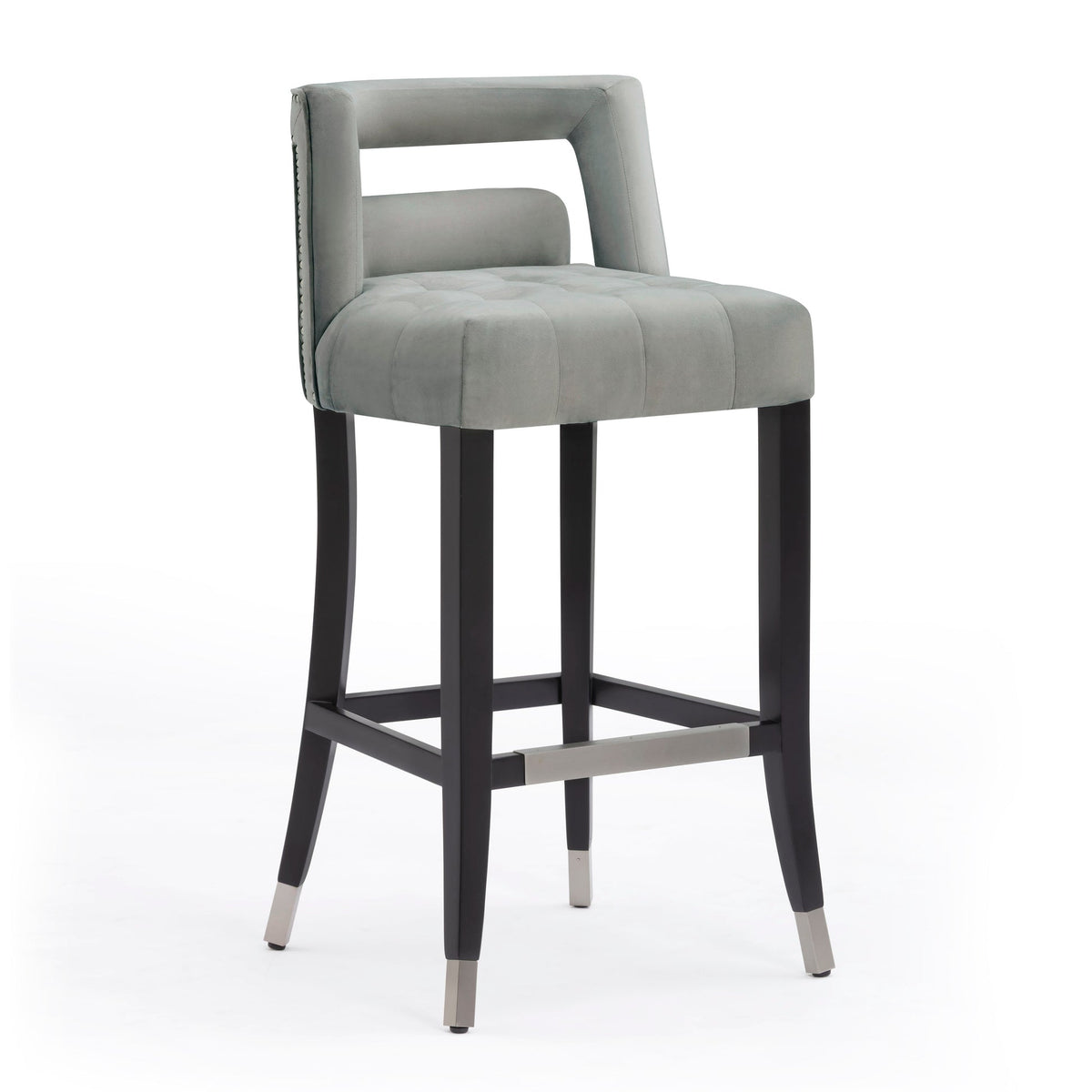 Rina Grey Velvet Counter Stool - Luxury Living Collection