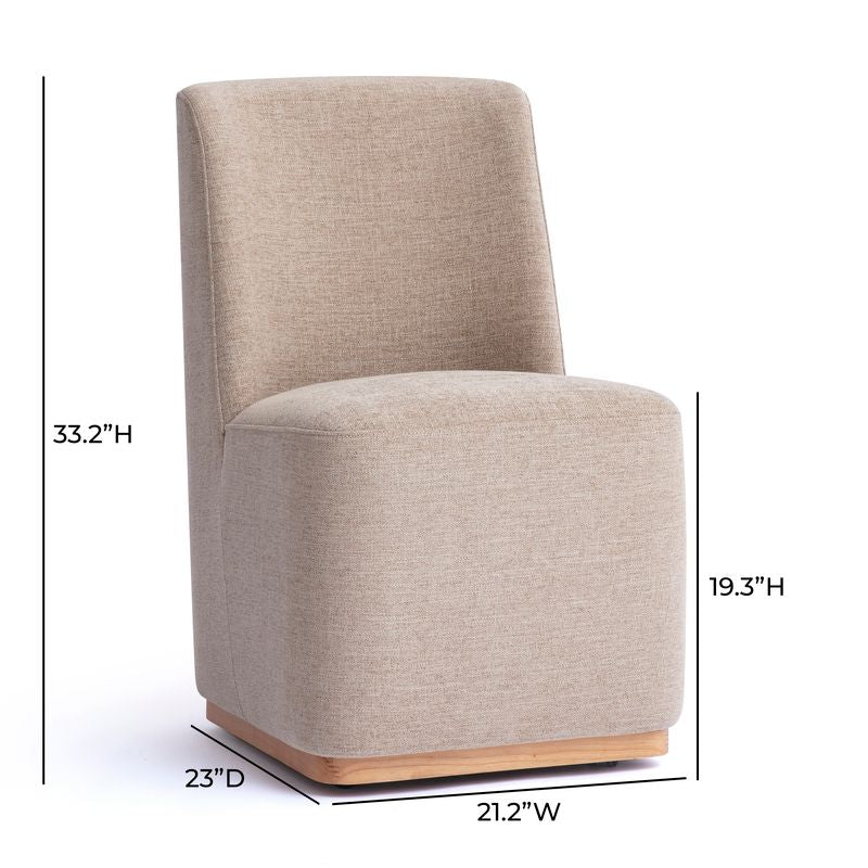 Monika Tan Performance Fabric Rolling Dining Chair