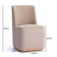 Monika Tan Performance Fabric Rolling Dining Chair