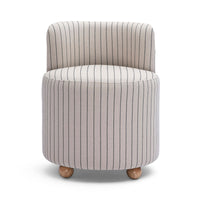 Halieh Black and White Striped Linen Desk Chair