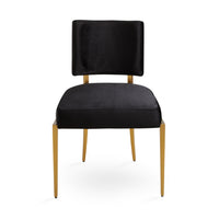 Rebeka Black Velvet & Gold Dining Chair (Set of 2)