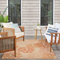 Annaleisa Indoor/Outdoor Coral Area Rug - Elegance Collection