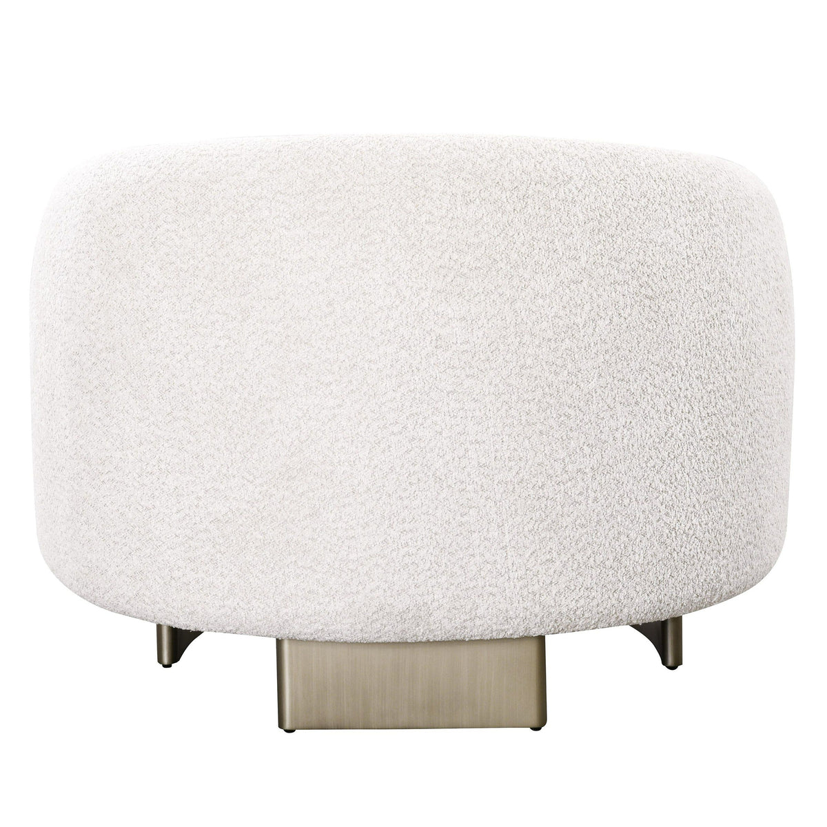 Magnolia Modern Beige Upholstered Antique Brass Accent Chair