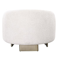 Magnolia Modern Beige Upholstered Antique Brass Accent Chair