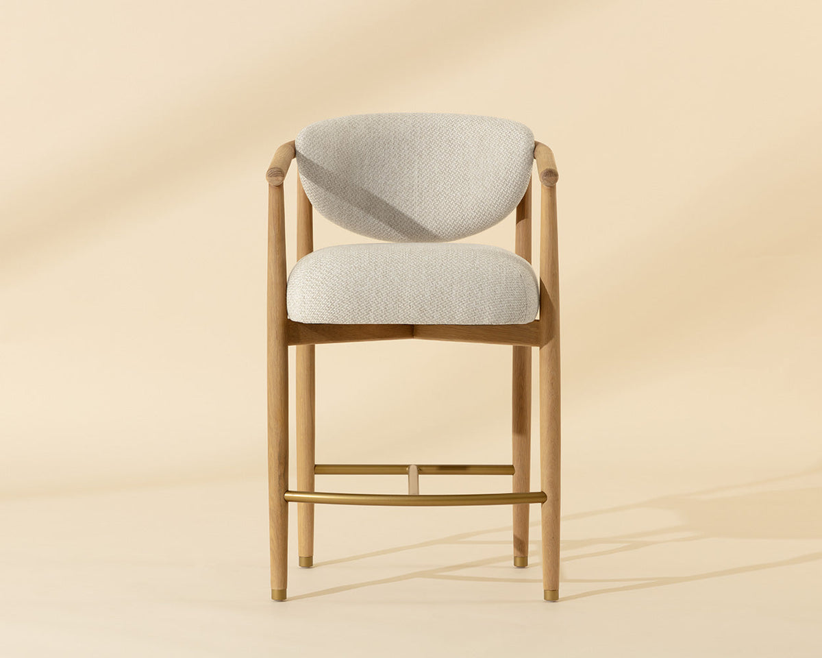 Sigrid Oatmeal Upholstered Oak Counter Stool