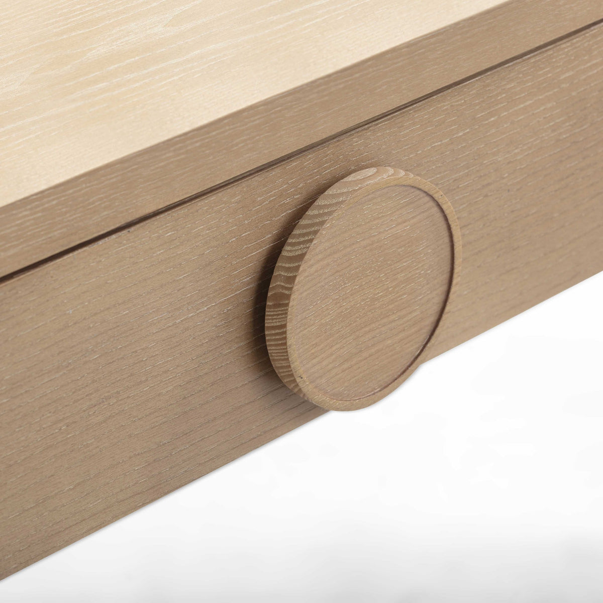 Jenny 48 Natural Ash 2-Drawer Vanity Desk with Mirror