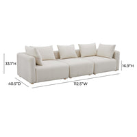 Karsyn 112.5" Plush Cream Performance Boucle Sofa
