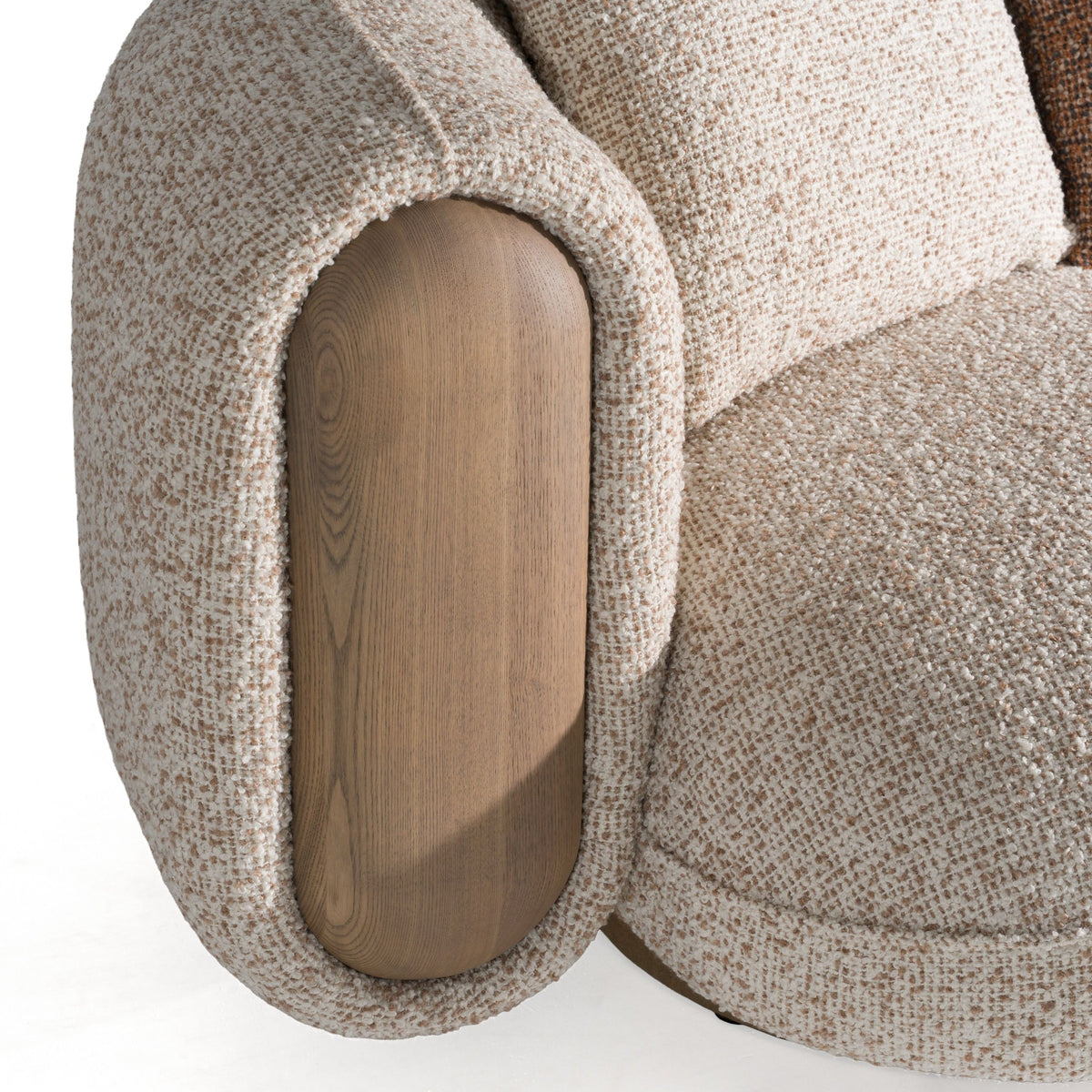 Olin 110.6"" Modern Multicolored Boucle Fabric & Ash Sofa