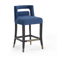 Rina Navy Performance Grade Velvet Counter Stool