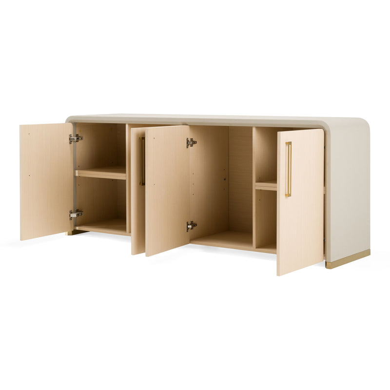 Yvette Modern Beige Leatherette & Gold Buffet