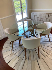 Claude Cream Fabric and Walnut Arm Dining Chair