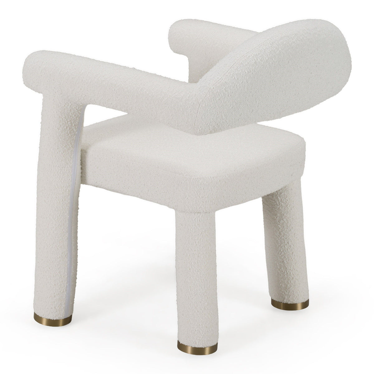 Darlene Modern Off-White Upholstered & Gold Dining Chair