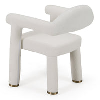 Darlene Modern Off-White Upholstered & Gold Dining Chair