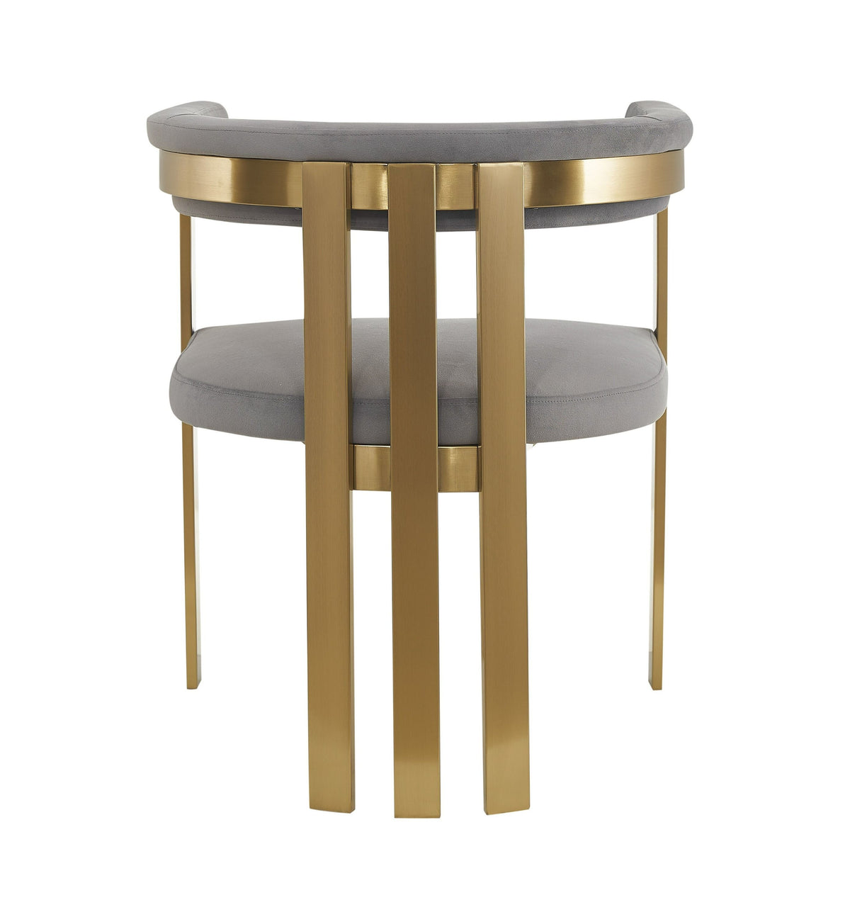 Thisbe Modern Grey Velvet + Champagne Gold Dining Chair