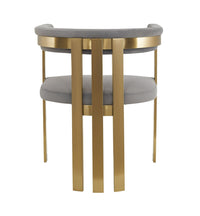 Thisbe Modern Grey Velvet + Champagne Gold Dining Chair