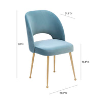 Giada Sea Blue Performance Grade Velvet Chair