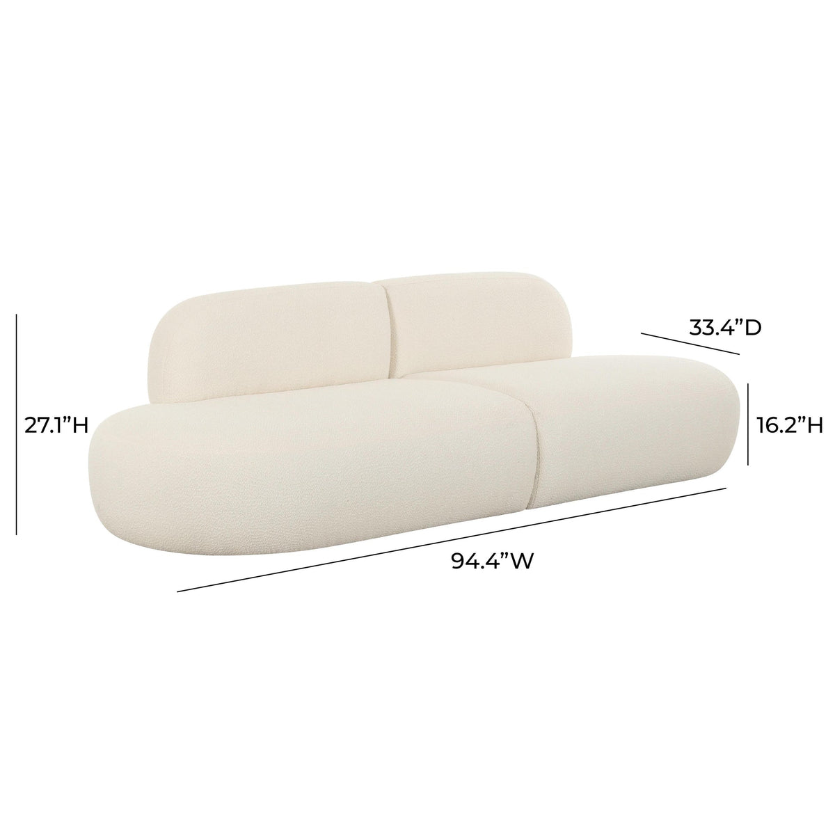 Sofie 94.4" Cream Boucle Sofa