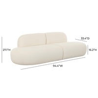 Sofie 94.4" Cream Boucle Sofa