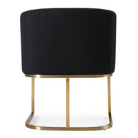 Ren Modern Black Fabric & Antique Brass Dining Chair