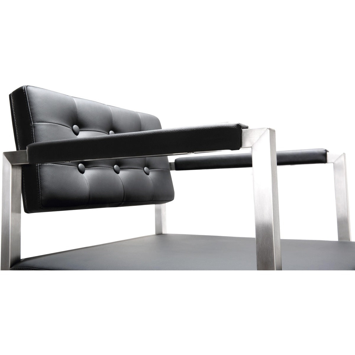 Lila Black Steel Vegan Leather Counter Stool - Luxury Living Collection