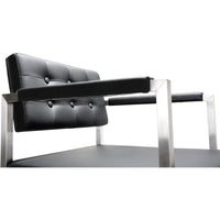 Lila Black Steel Vegan Leather Counter Stool - Luxury Living Collection