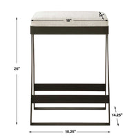 Farino Ivory Chenille Boucle Performance Fabric Counter Stool