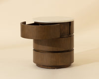 Caldora Oak Veneer & Marble Top Nightstand