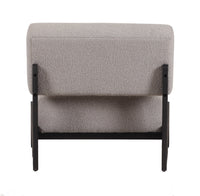 Kenna Mid-Century Modern Light Grey Fabric + Black Walnut Accent Chair