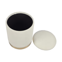 Karina Cream Chenille Storage Ottman