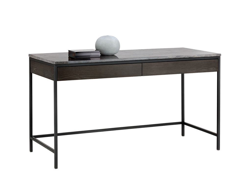 Stamos 55" Modern Oak & Marble Desk