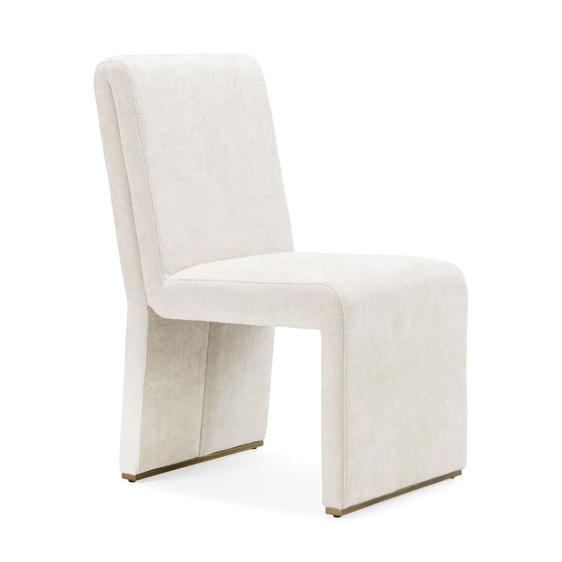 Alodia Modern Beige & Gold Dining Chair (Set of 2)