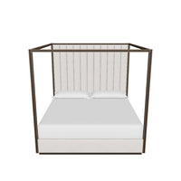 Casette Prosecco Performance Fabric & Rustic Bronze Canopy King Bed