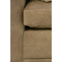 Decker 88" Mushroom Leather Down Sofa
