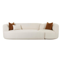 Pablo 111.8" Plush Cream Boucle 2-Piece Modular LAF Sofa