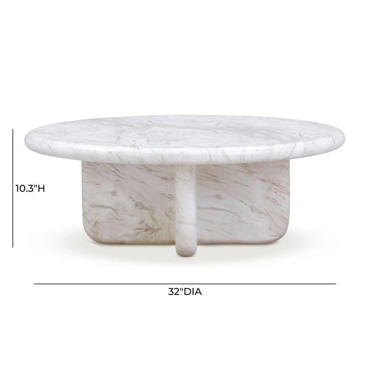 Juju Marble 32" Short Coffee Table (Indoor or Outdoor)