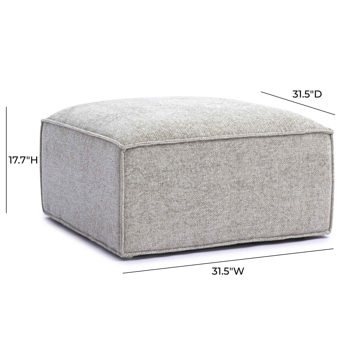 Mindy Taupe Performance Chenille Basketweave Ottoman