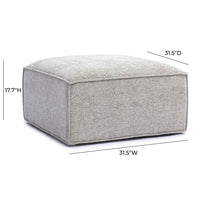 Mindy Taupe Performance Chenille Basketweave Ottoman
