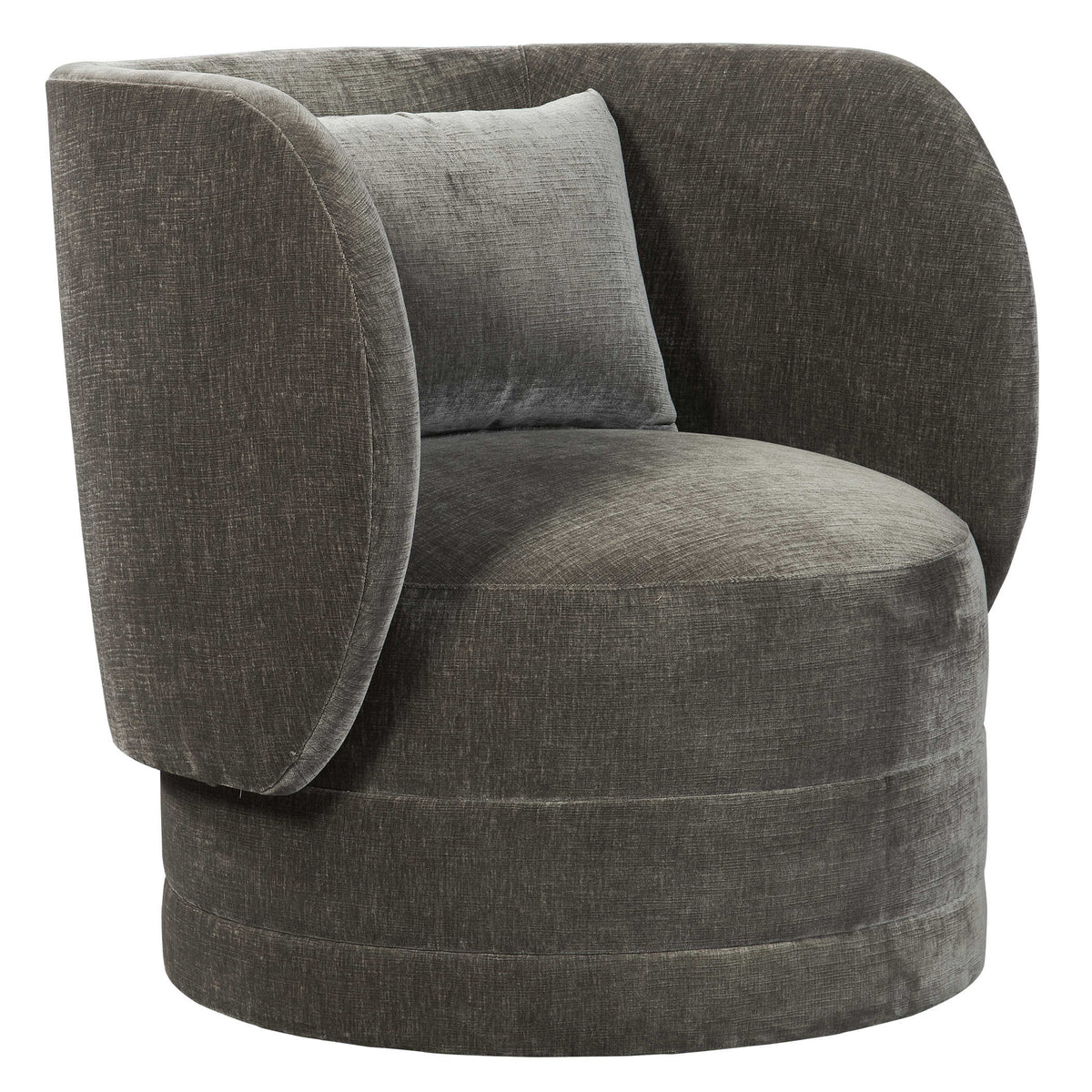 Venzio Grey Velvet Swivel Chair