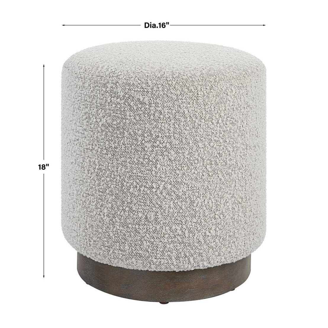 Toshi Grey Boucle Ottoman