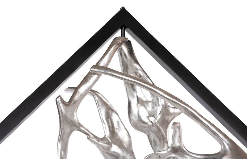 Wyn Revolving Silver Leaf Cast Root Sculpture