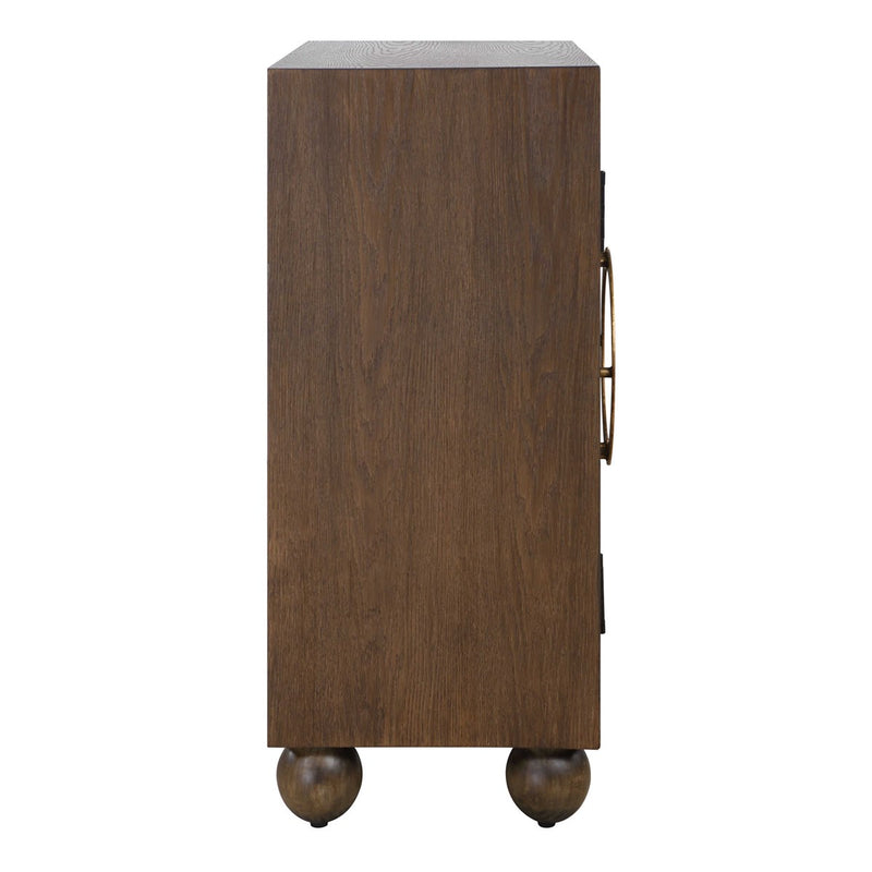 Hally Rich Oak & Gold 2 Door Cabinet