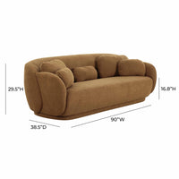 Covet 90” Brown Performance Boucle Sofa